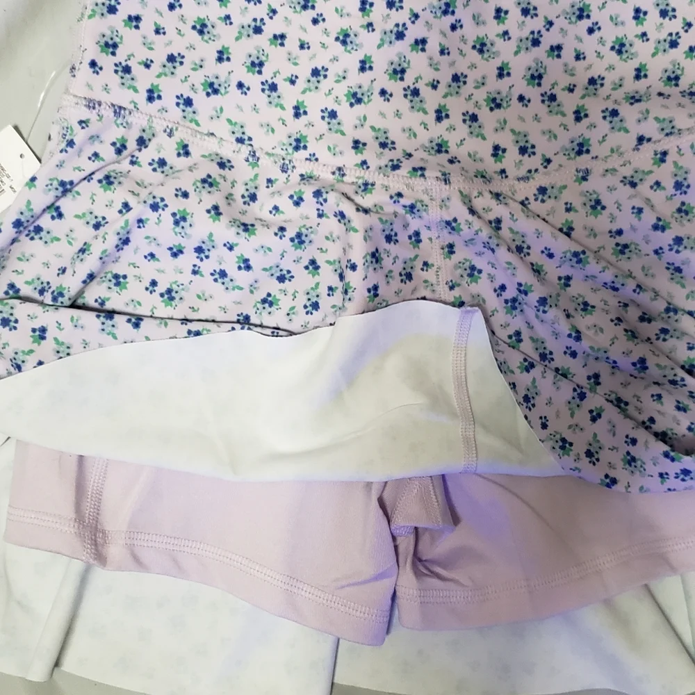 Old Navy Lavender Floral Skater Skort with Blue & Green Accents Girls 10-12